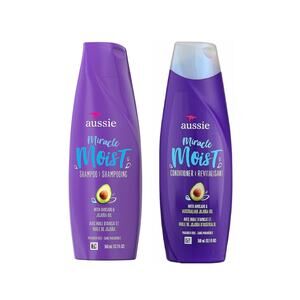 2 Pack AUSSIE Miracle Moist Shampoo Conditioner Avocado Jojoba Dry Hair 12.1 oz